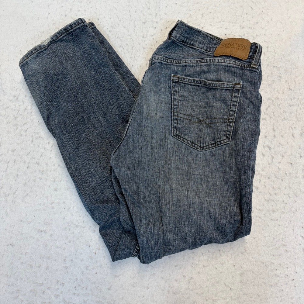 Signature by Levi Strauss & Co Jeans Mens 36x30 Blue S61 Relaxed Fit Denim